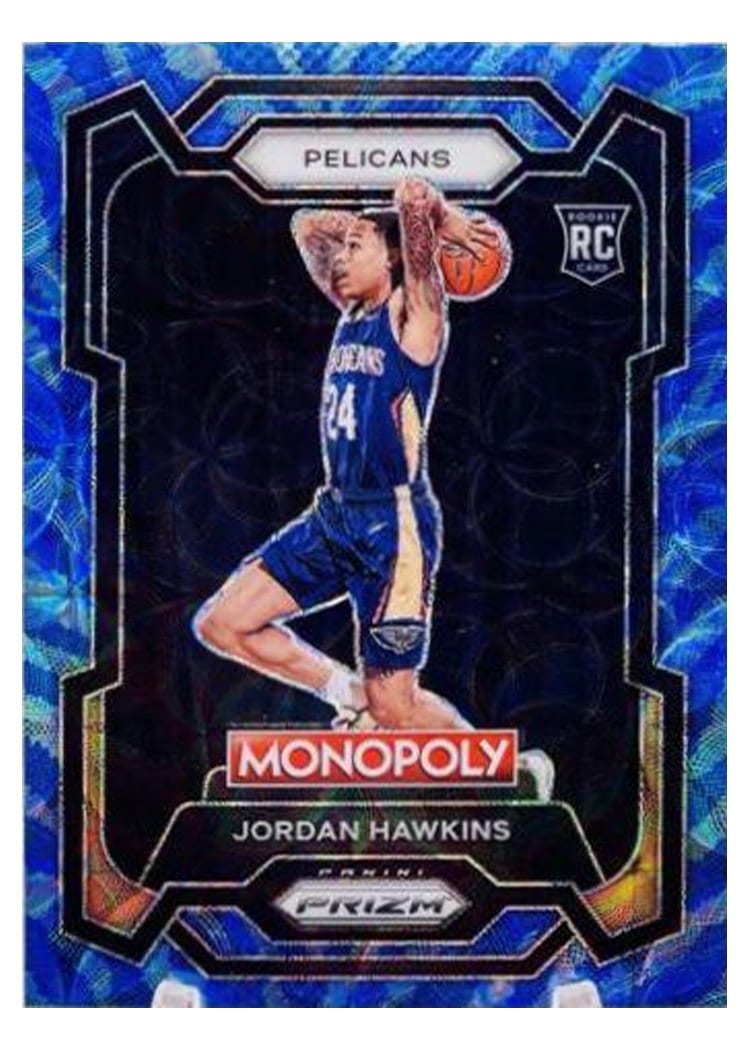2023-24 Panini Prizm Monopoly Base Set Jordan Hawkins Tiger Stripe Boardwalk Blue #56 card