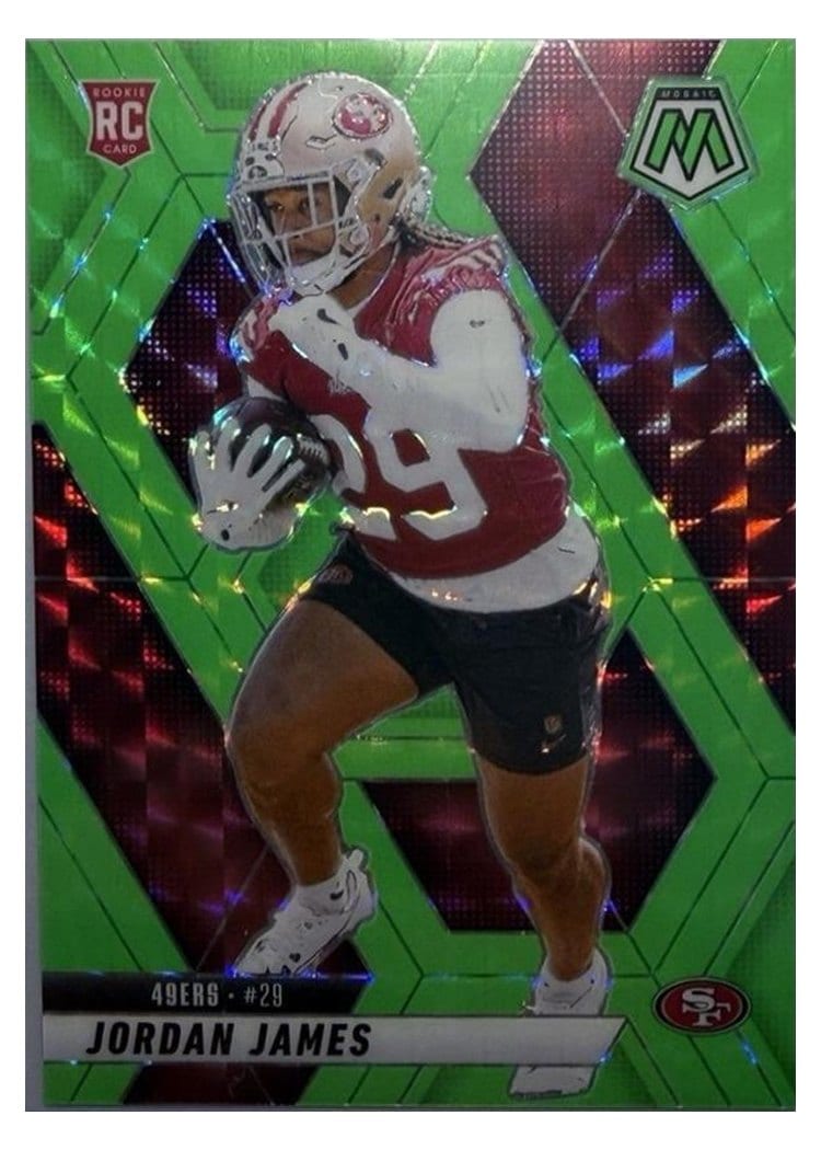 2025 Panini Mosaic Base Set Jordan James Green Fluorescent #370 card