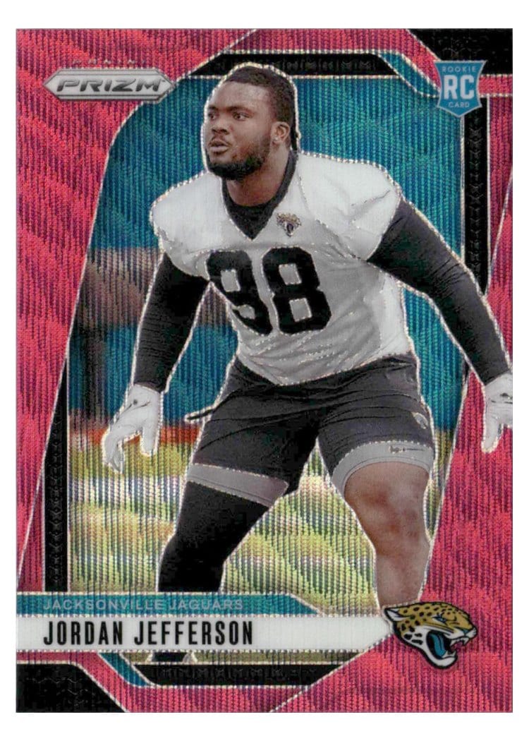 2024 Panini Prizm Base Set Jordan Jefferson Pink Wave #358 card