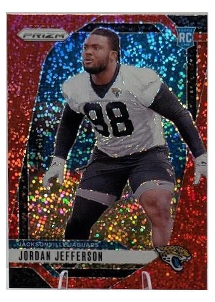 2024 Panini Prizm Base Set Jordan Jefferson Red Sparkle #358 card
