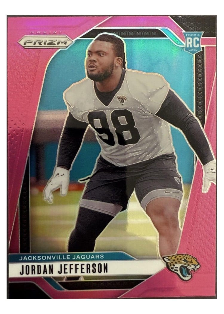 2024 Panini Prizm Base Set Jordan Jefferson Pink #358 card