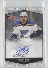 2022-23 Upper Deck Ultimate Collection 1999-00 Ultimate Victory Retro Autographs Jordan Kyrou #UVA-JK card