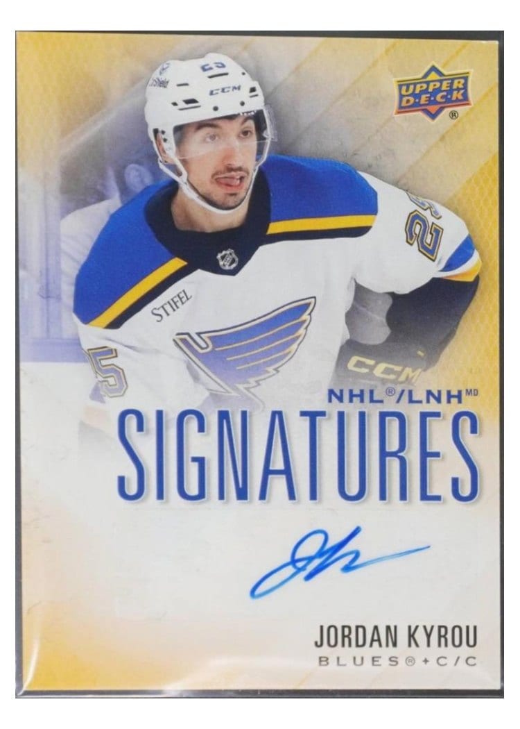 2024-25 Tim Hortons Collectors Series NHL Signatures Jordan Kyrou #S-JK card