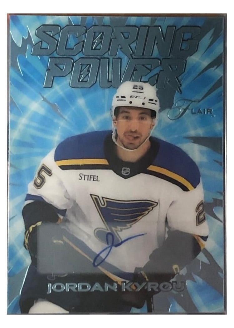 2025-26 Flair Scoring Power Autographs Jordan Kyrou #SP-15 card