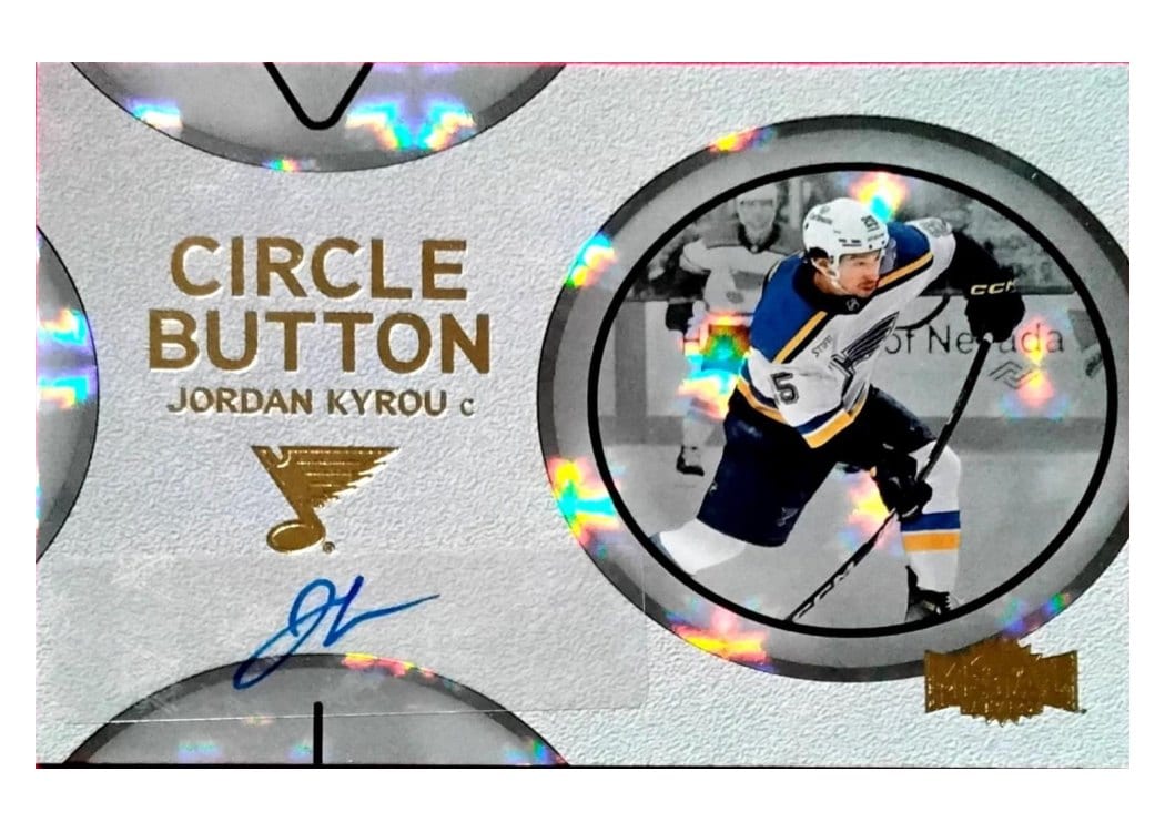 2025-26 SkyBox Metal Universe Circle Button Auto Jordan Kyrou #CB-10 card