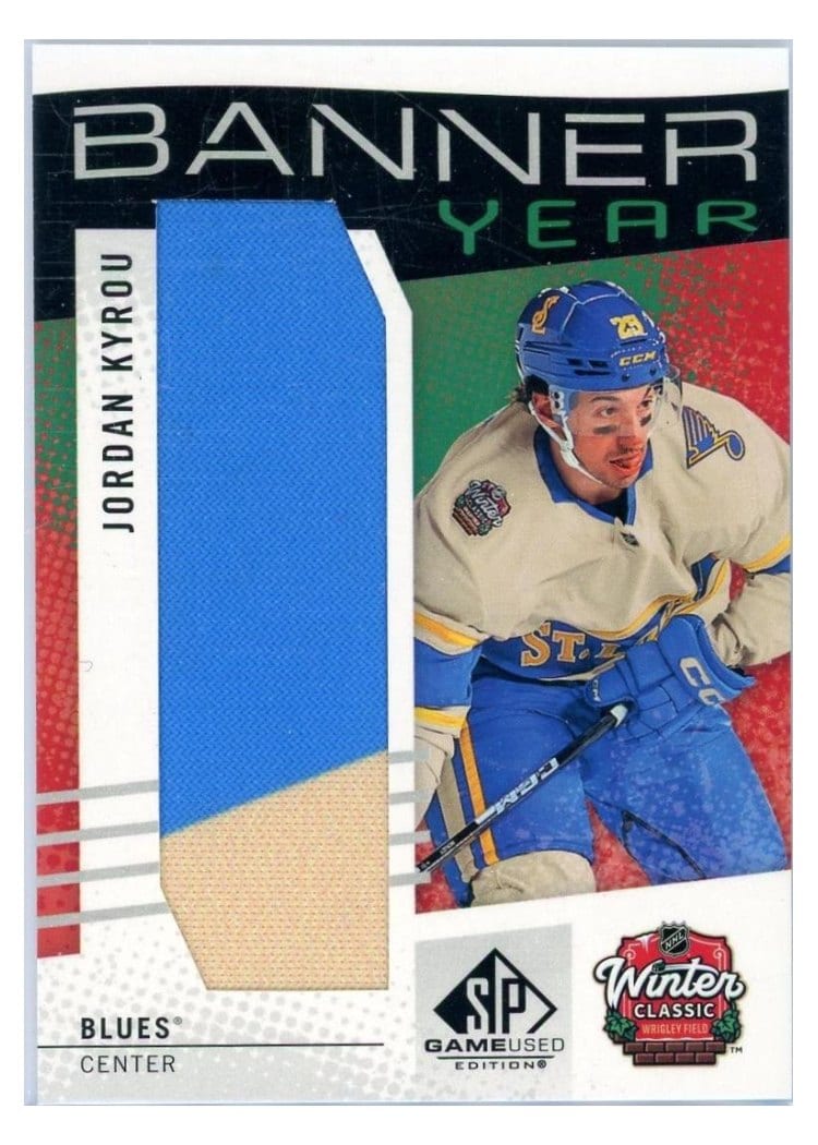 2025-26 SP Game Used 2025 Winter Classic Banner Year Relics Jordan Kyrou #BYWC-JK