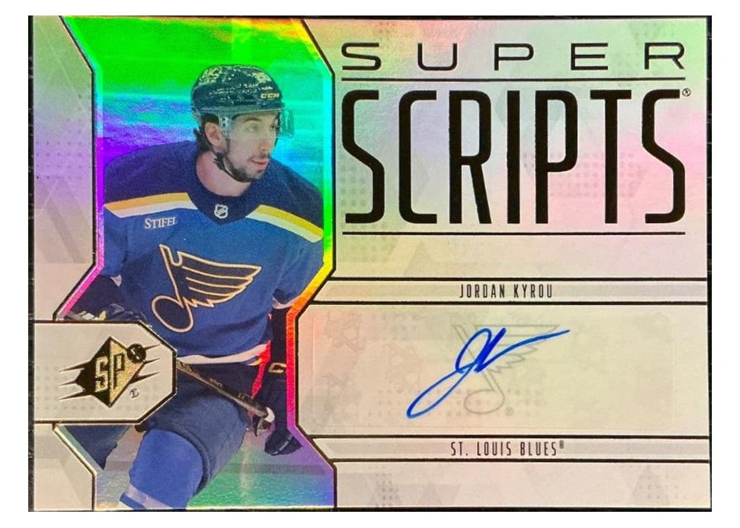 2025-26 SPx SuperScripts Jordan Kyrou #SS-JK card