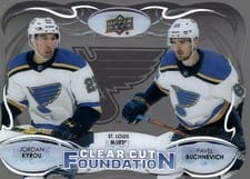 2022-23 Upper Deck Clear Cut Foundations Jordan Kyrou/Pavel Buchnevich #CCF-BK card