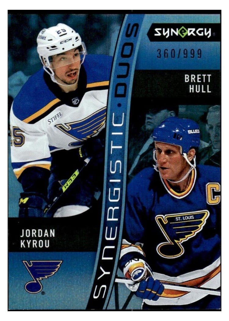 2023-24 Upper Deck Synergy Synergistic Duos Jordan Kyrou/Pavel Buchnevich #SD-17** card