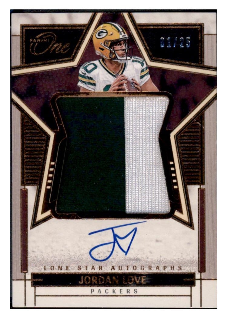 2023 Panini One Lone Star Autographs Jordan Love Bronze Lone Star Autograph #89 card