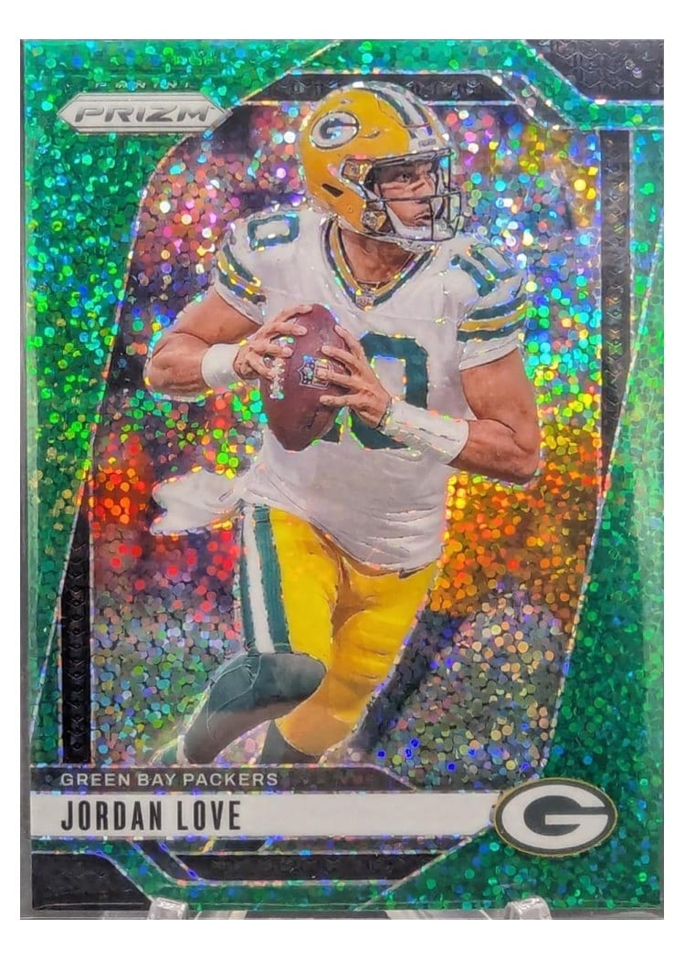 2024 Panini Prizm Base Set Jordan Love Green Sparkle #101 card