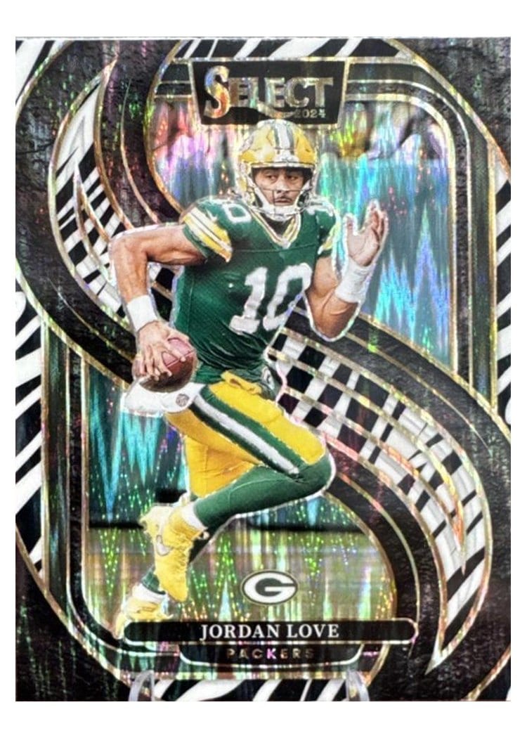 2024 Panini Select Base Set Jordan Love Zebra Prizm #172 card