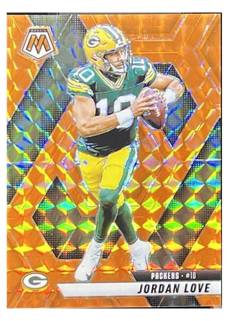 2025 Panini Mosaic Base Set Jordan Love Orange #30 card