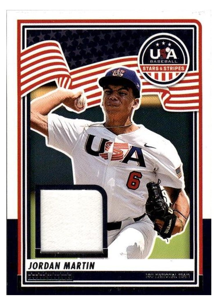 2025 Panini Stars & Stripes 18U National Team Materials PE Jordan Martin #USA-JM card