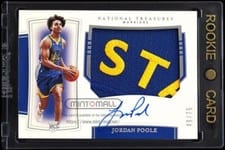 2019 Panini National Treasures Jordan Poole Patch Autograph #119 card