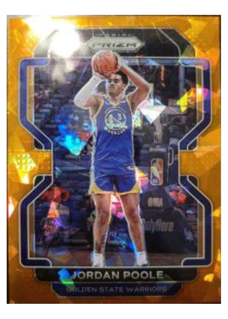 2021-22 Panini Prizm Base Set Jordan Poole Orange Ice Prizm #222 card
