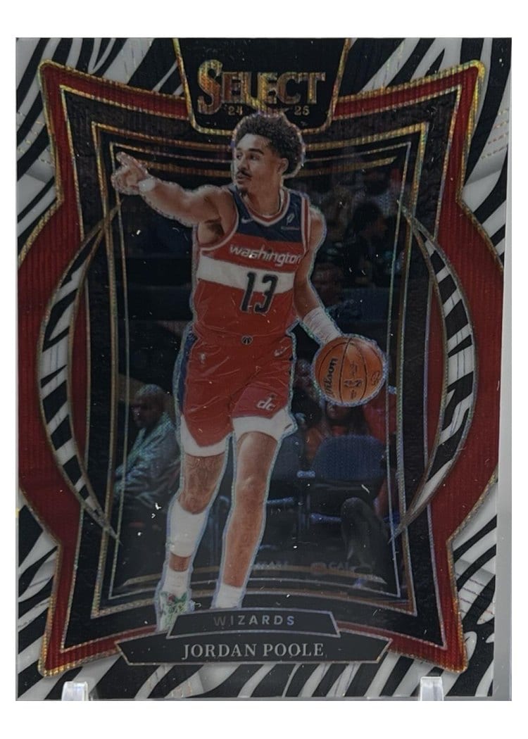2024-25 Panini Select Base Set Jordan Poole Zebra Prizm #17 card