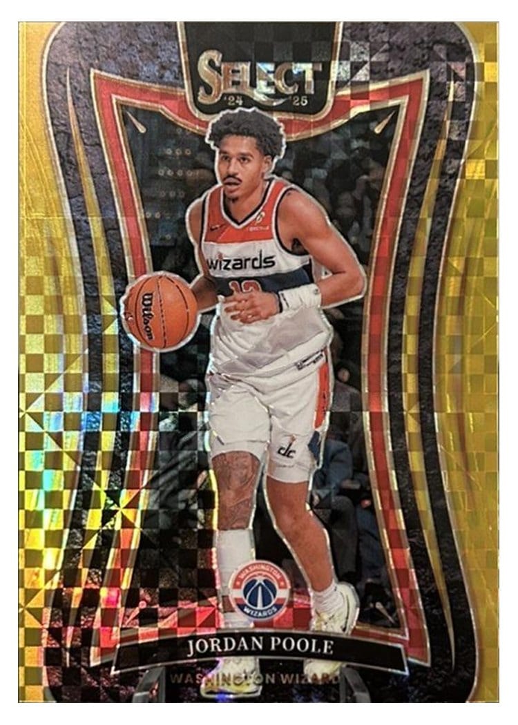 2024-25 Panini Select Base Set Jordan Poole Gold Tectonic Prizm #17 card