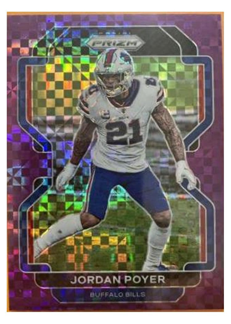 2021 Panini Prizm Base Set Jordan Poyer Purple Power Prizm #122 card