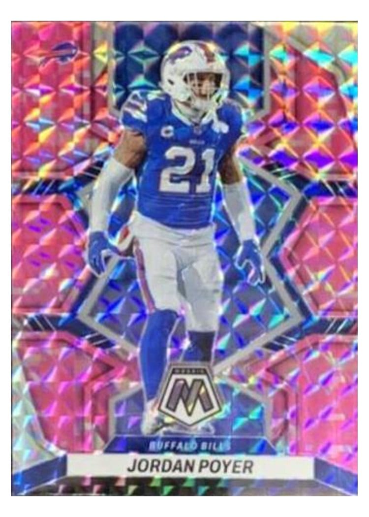 2022 Panini Mosaic Base Set Jordan Poyer Camo Pink #25 card