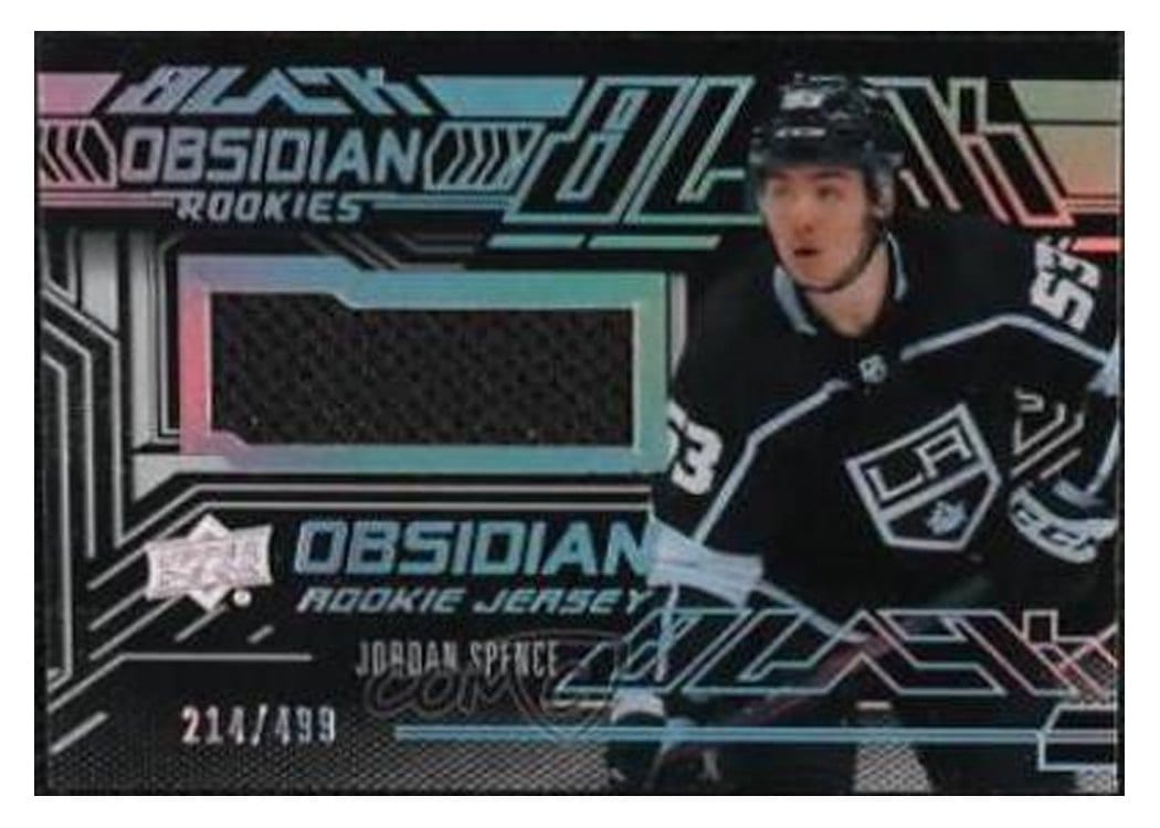 2022-23 SPx UD Black Obsidian Rookies Jersey Jordan Spence #ORJ-SP card