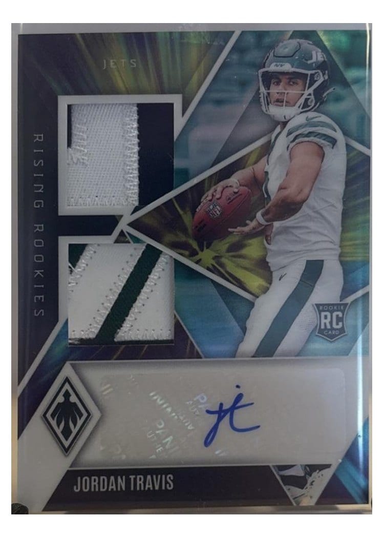 2024 Panini Phoenix Rising Rookie Dual Patch Autographs Jordan Travis #RRDP-JTS card