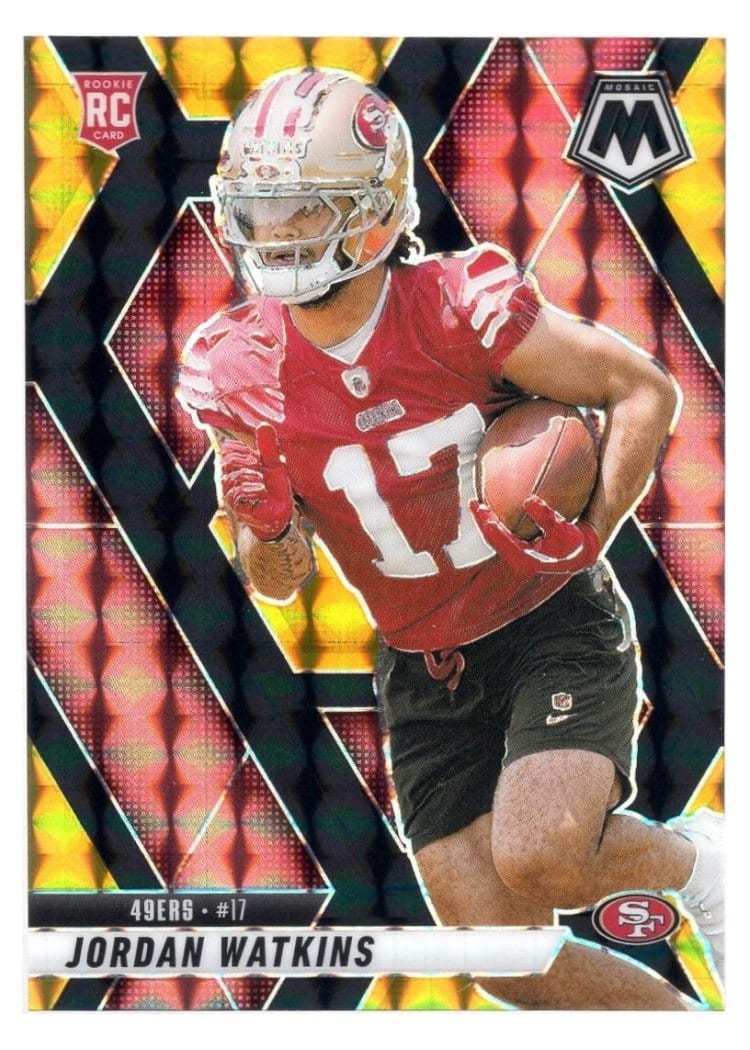 2025 Panini Mosaic Base Set Jordan Watkins Choice Black Gold #359 card