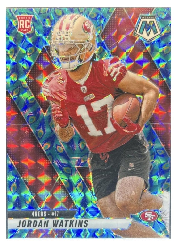 2025 Panini Mosaic Base Set Jordan Watkins Choice Peacock #359 card
