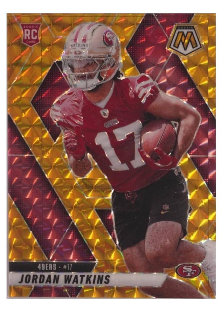 2025 Panini Mosaic Base Set Jordan Watkins Gold #359 card