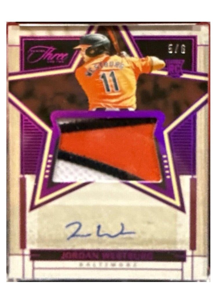 2024 Panini Three and Two Lone Star Signatures Swatches Jordan Westburg #8 card