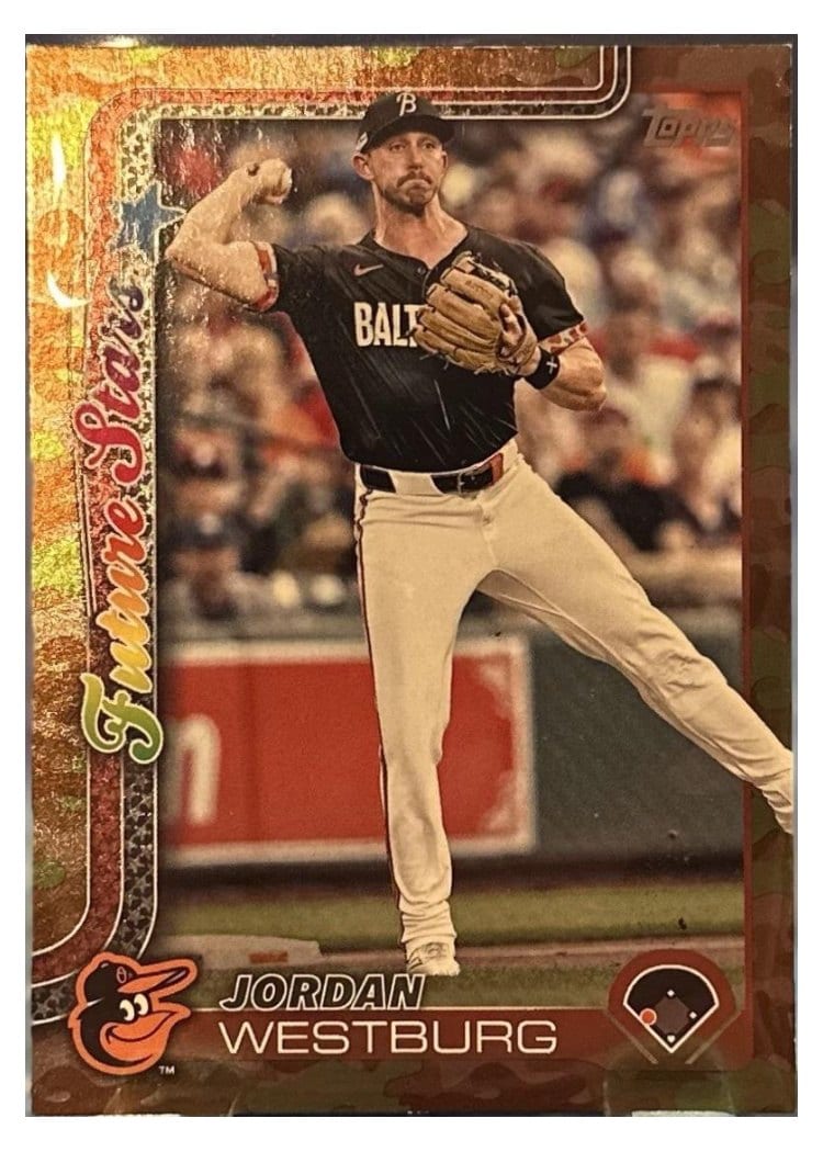 2025 Topps Base Set Jordan Westburg Memorial Day Camo #142 card