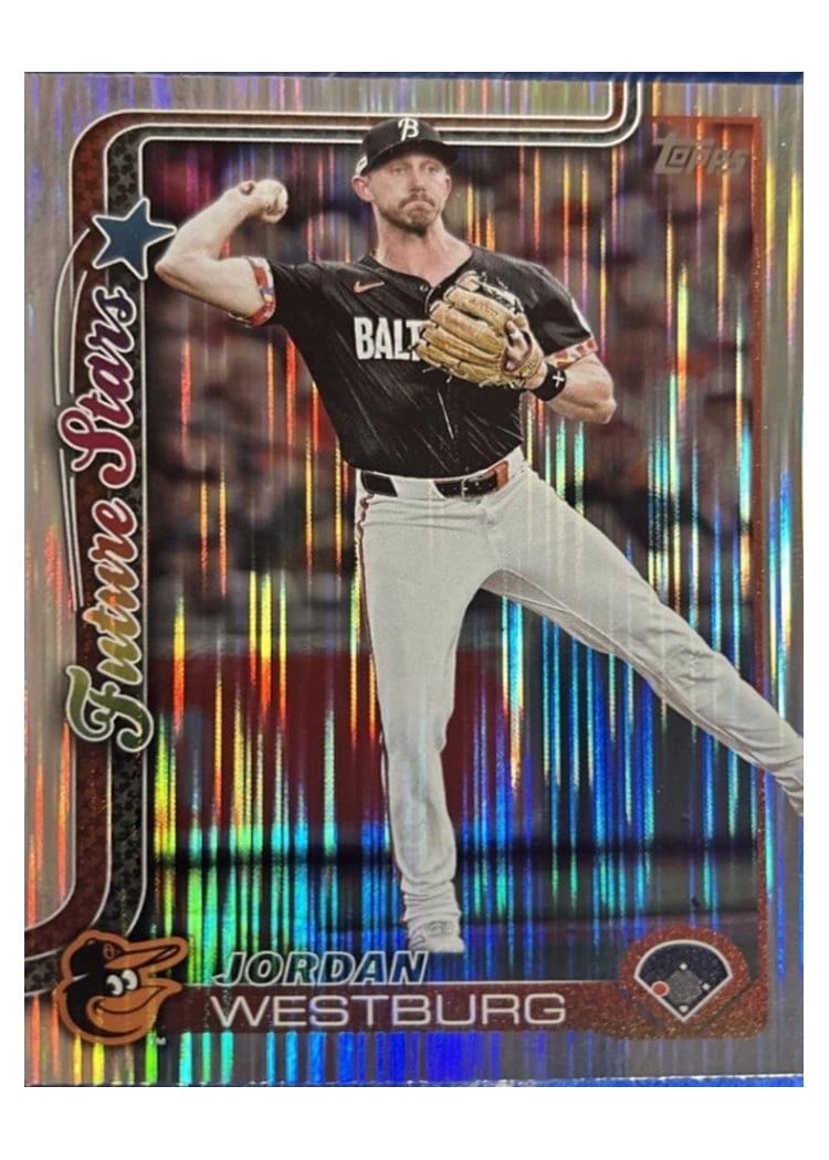 2025 Topps Base Set Jordan Westburg Tinsel #142 card