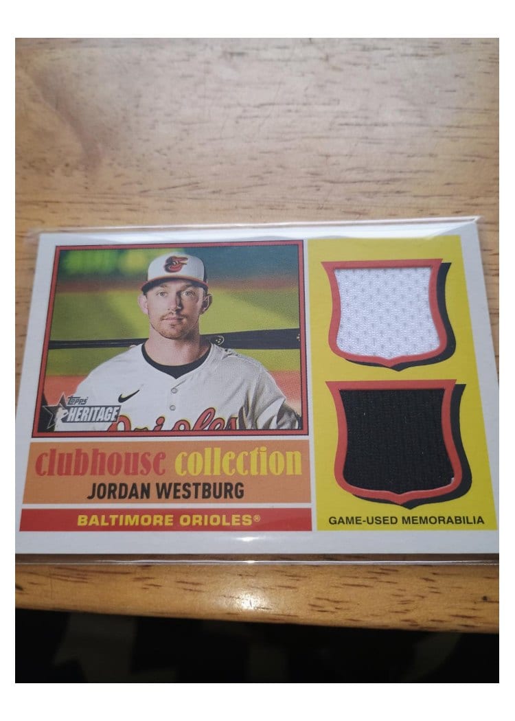 2025 Topps Heritage Clubhouse Collection Single Player Dual Relics Jordan Westburg #CCSDR-JWE card