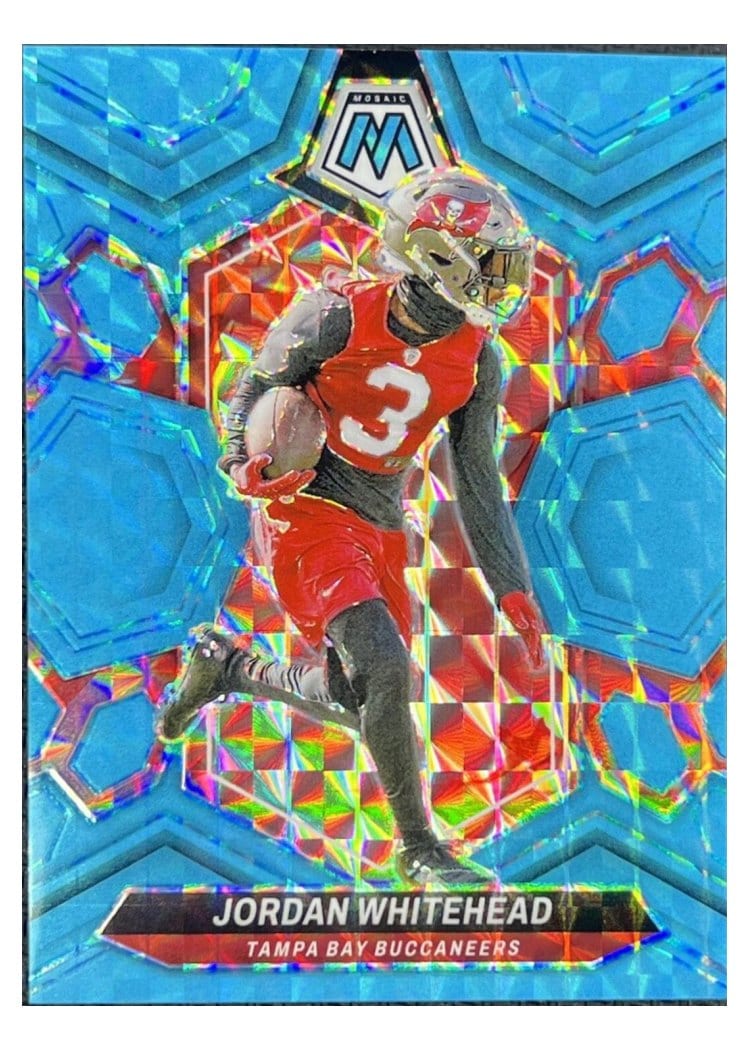 2024 Panini Mosaic Base Set Jordan Whitehead Blue Fluorescent #210 card