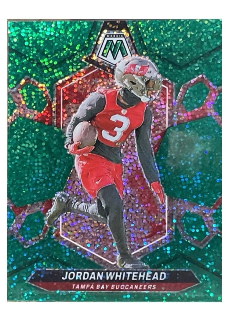 2024 Panini Mosaic Base Set Jordan Whitehead Green Sparkle #210 card