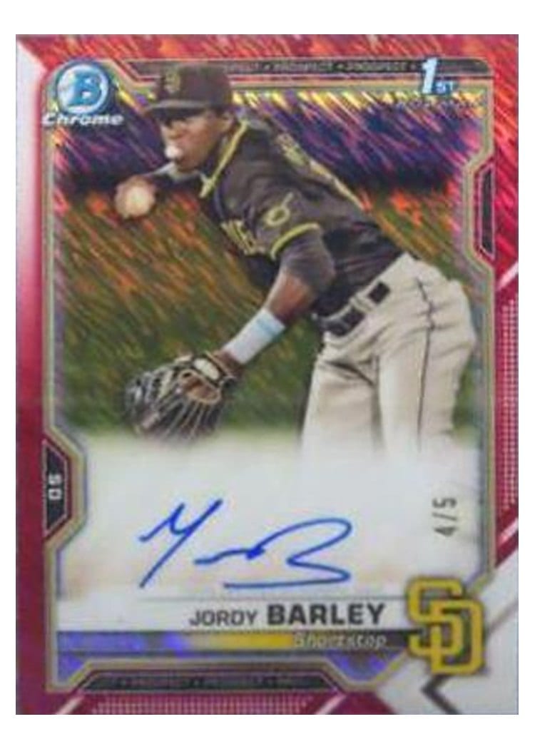 2021 Bowman Chrome Prospect Autographs Jordy Barley #CPA-JBA card