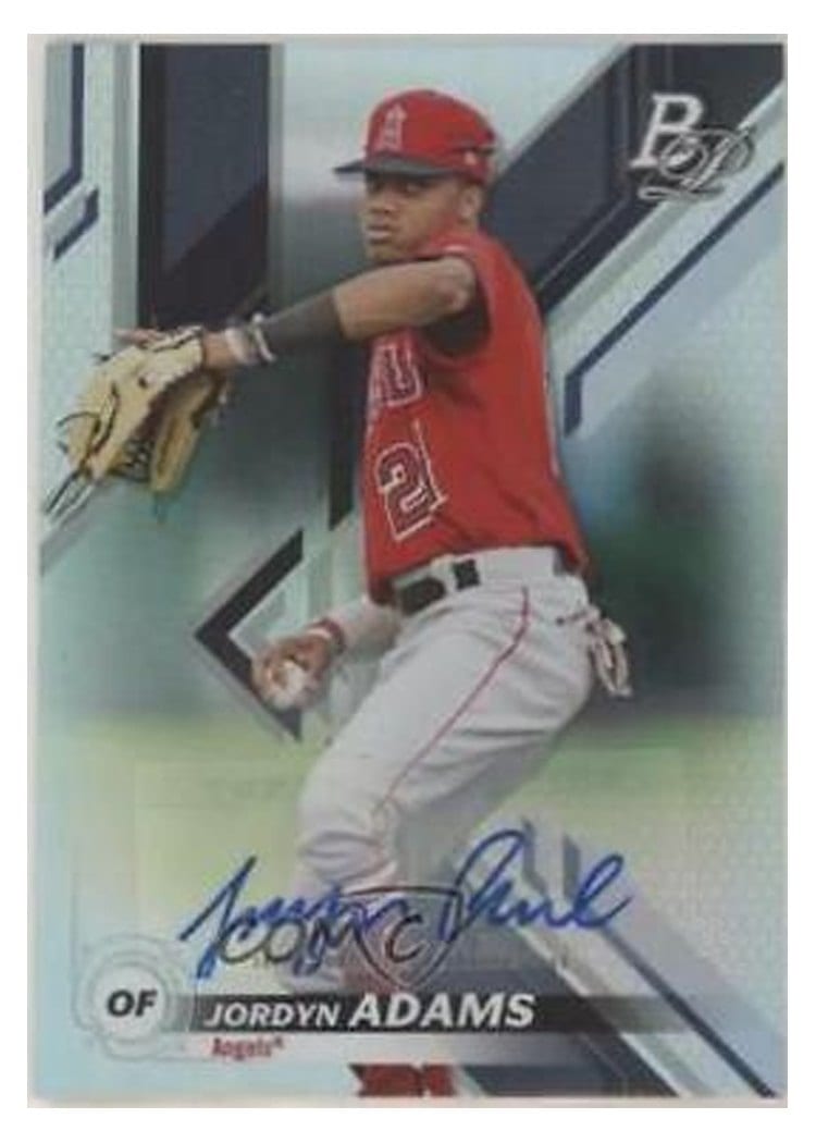 2019 Bowman Platinum Top Prospects Autographs Jordyn Adams #TOP-15 card