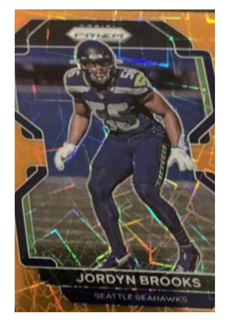 2021 Panini Prizm Base Set Jordyn Brooks Orange Lazer Prizm #48 card