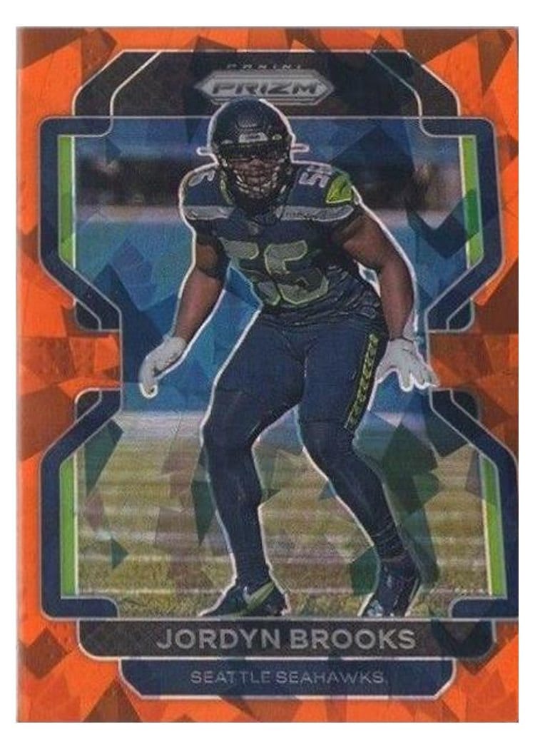 2021 Panini Prizm Base Set Jordyn Brooks Orange Ice Prizm #48 card