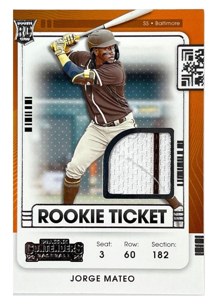 2021 Panini Contenders Rookie Ticket Jerseys Jorge Mateo #RTJ-JM card