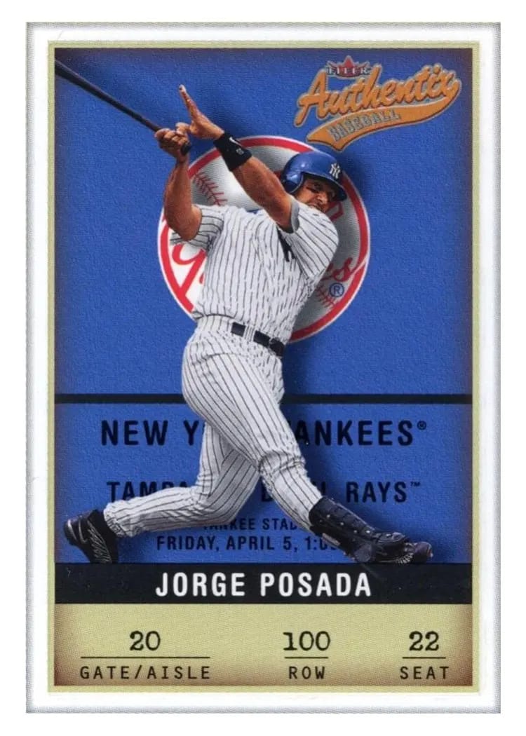 2002 Fleer Authentix Jorge Posada #100 card