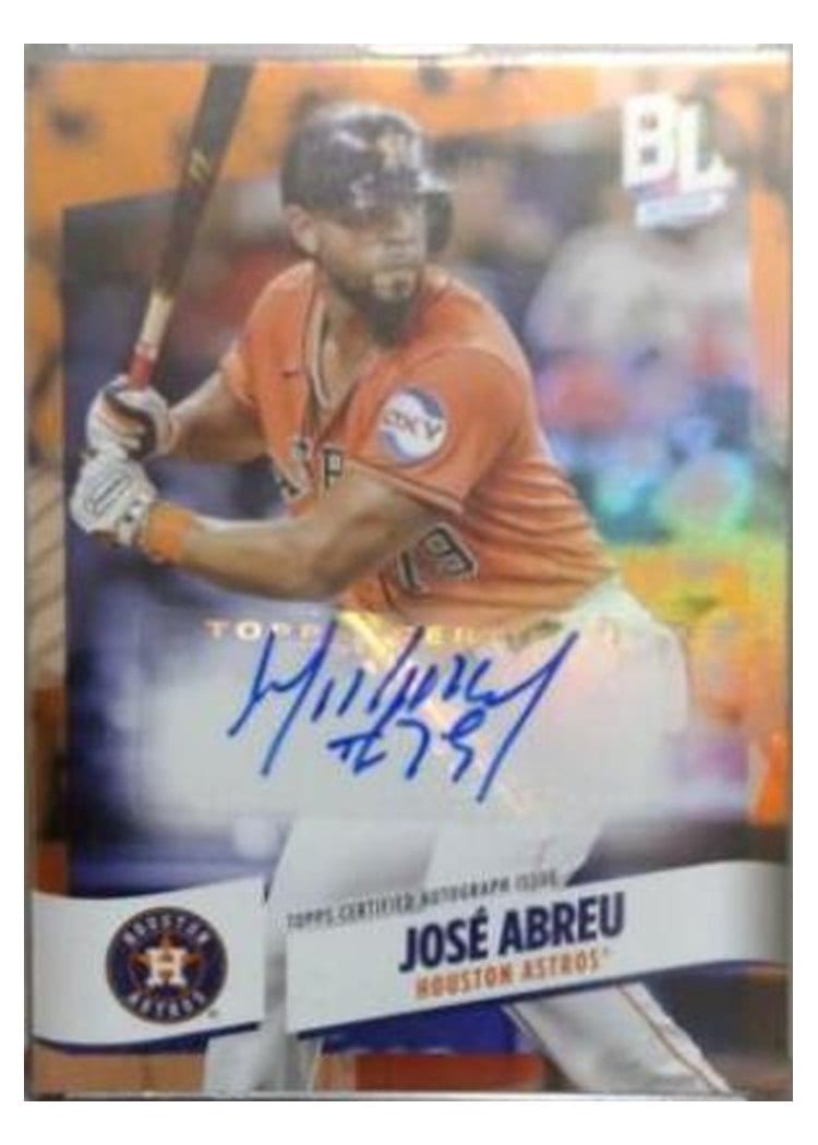 2024 Topps Big League Electric Orange Autographs Common Jose Abreu #BEF-JAB card