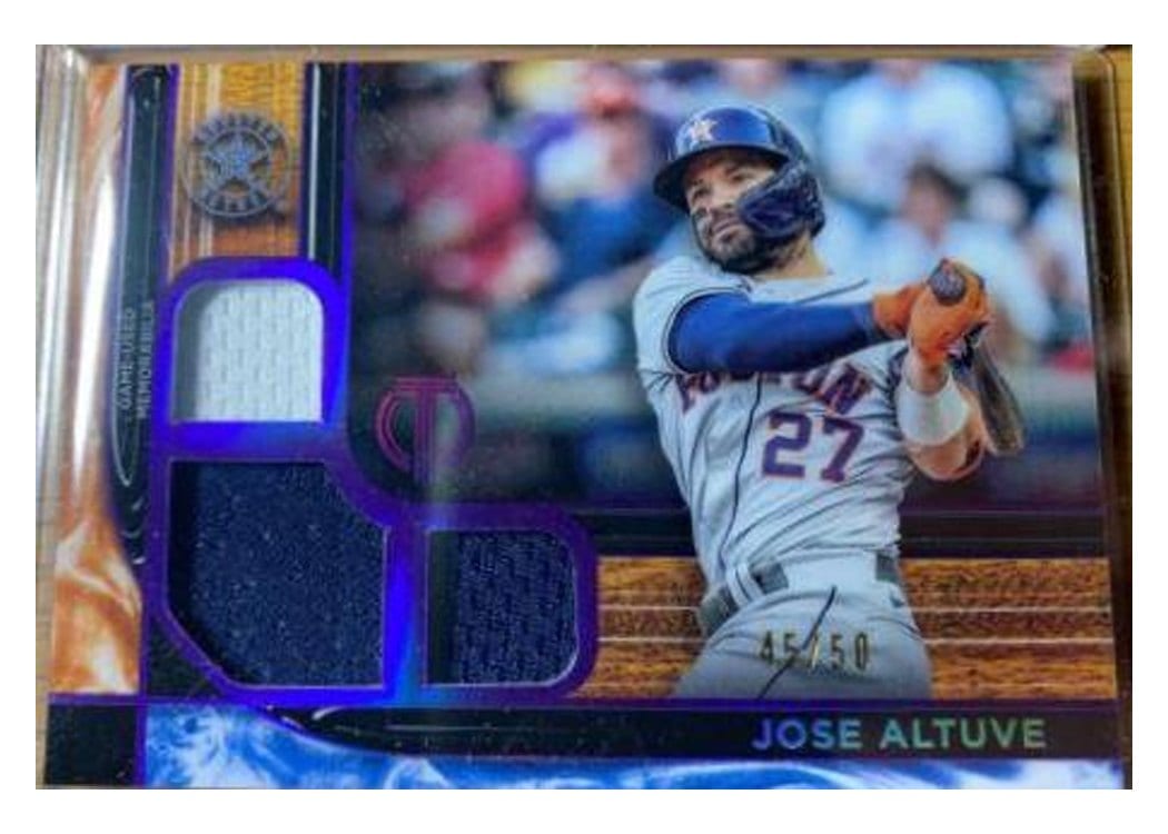 2022 Topps Tribute Triple Relics Jose Altuve #TTR-JAL card