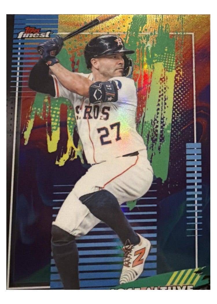 2026 Topps Finest Jose Altuve Oil Spill Refractor #8 card