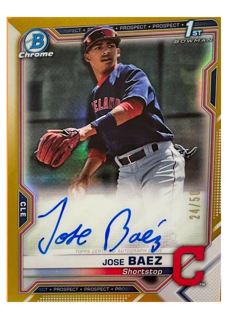 2021 Bowman Chrome Prospect Autographs Jose Baez #CPA-JB card
