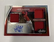 2022 Panini Absolute Tools of the Trade 3 Swatch Signatures Jose Barrero #TT3S-JB card