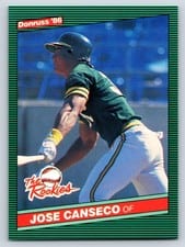 1986 Donruss The Rookies Jose Canseco #22 card