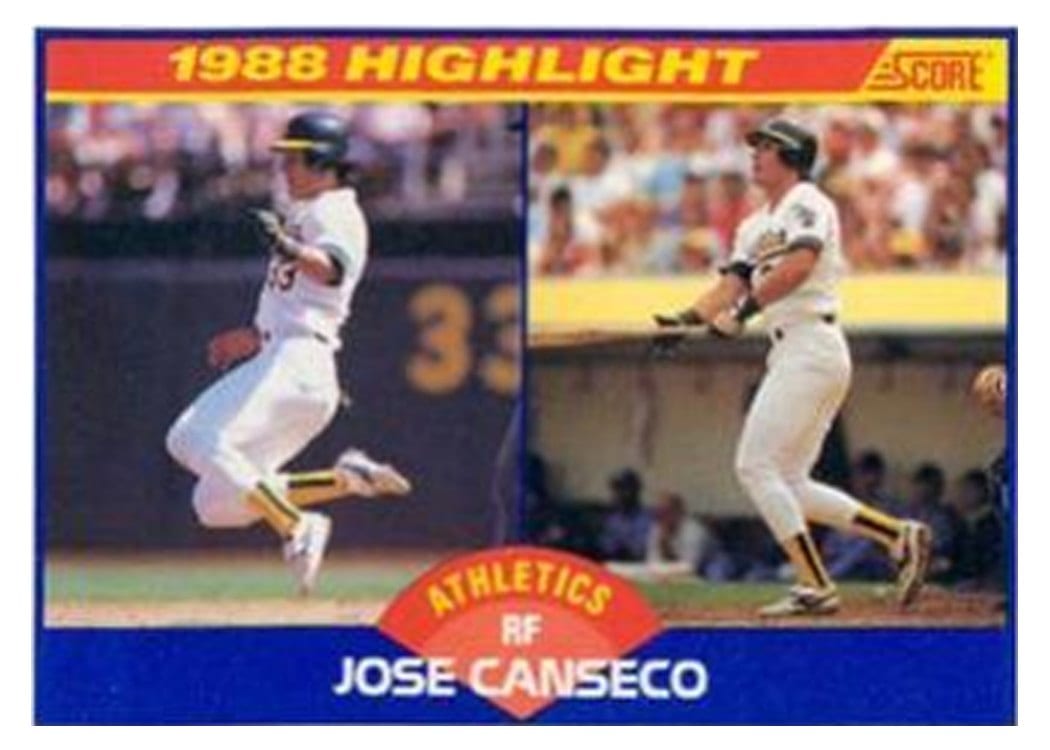 1989 Score Jose Canseco #655 card