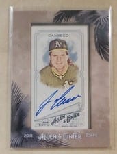 2018 Topps Allen & Ginter Framed Mini Autographs Jose Canseco #MA-JO card