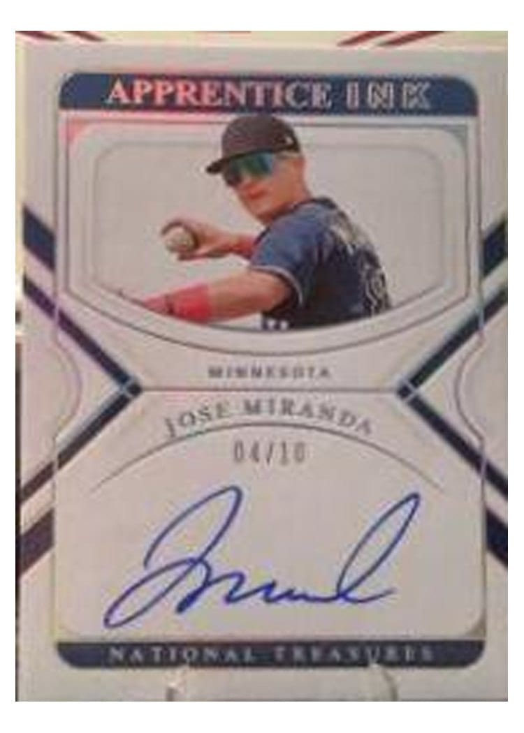 2022 Panini National Treasures Apprentice Ink Jose Miranda #AI-JM card